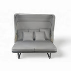 57 Outdoor Patio Daybed Rattan Daybed Outdoor Sunbed with Detachable Pillows for Patio, Backyard and Pool