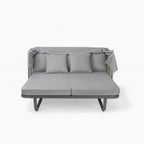 57 Outdoor Patio Daybed Rattan Daybed Outdoor Sunbed with Detachable Pillows for Patio, Backyard and Pool