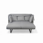 57 Outdoor Patio Daybed Rattan Daybed Outdoor Sunbed with Detachable Pillows for Patio, Backyard and Pool