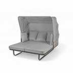 57 Outdoor Patio Daybed Rattan Daybed Outdoor Sunbed with Detachable Pillows for Patio, Backyard and Pool