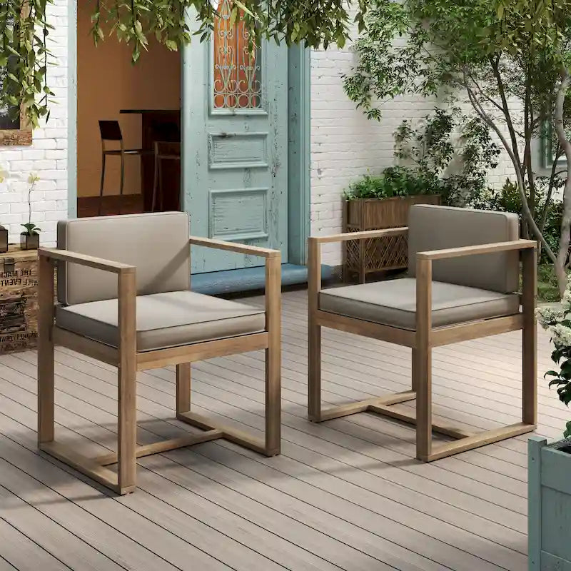 Kaysn Outdoor Acacia Wood Dining Chair (Set of 2) by Christopher Knight Home