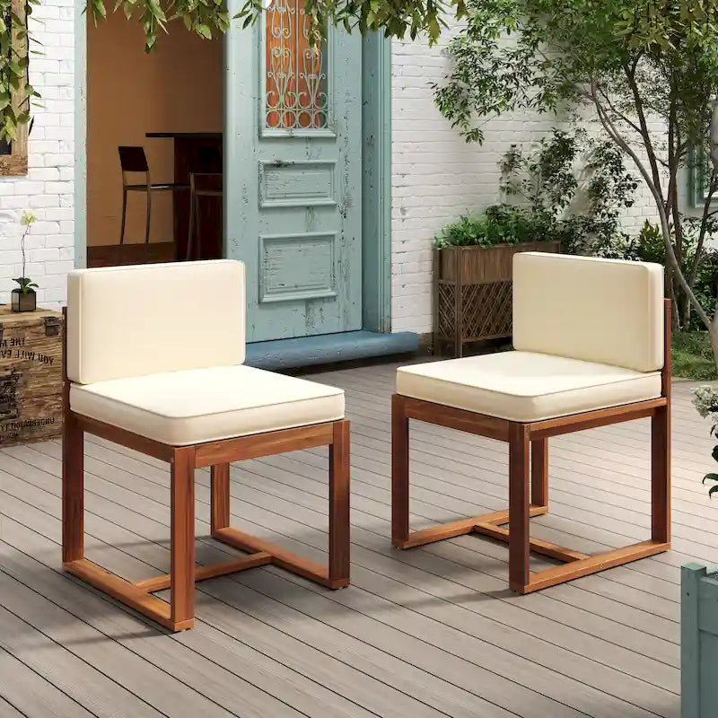 Kaysn Outdoor Acacia Wood Dining Chair (Set of 2) by Christopher Knight Home
