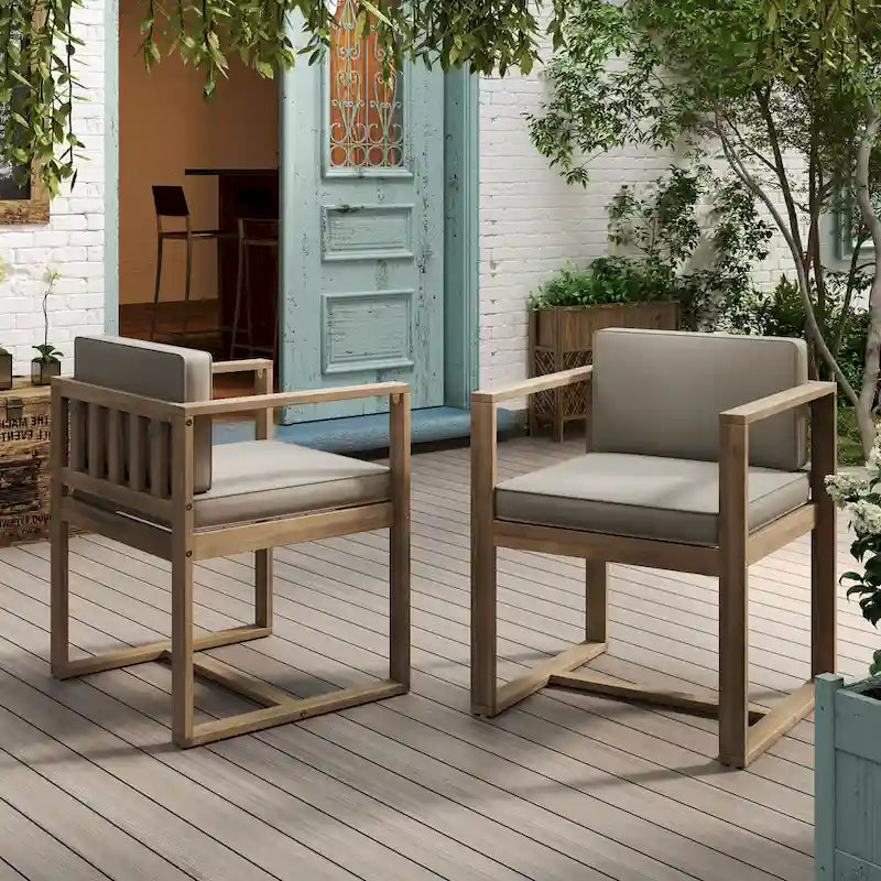 Kaysn Outdoor Acacia Wood Dining Chair (Set of 2) by Christopher Knight Home