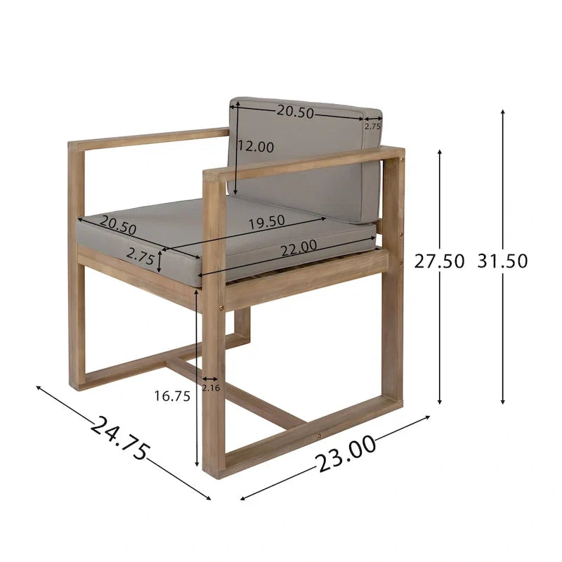 Kaysn Outdoor Acacia Wood Dining Chair (Set of 2) by Christopher Knight Home
