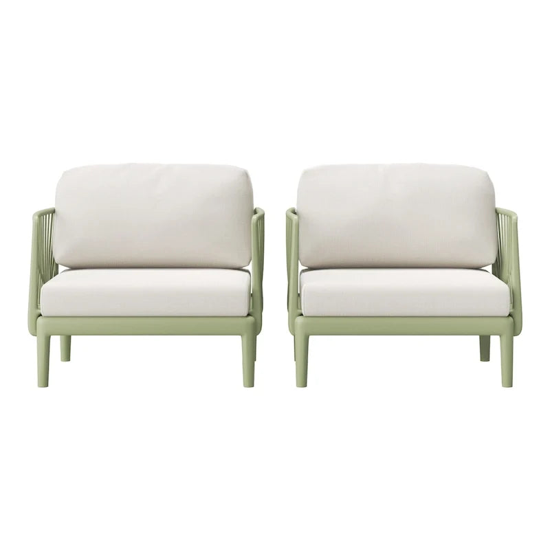 Frond and Form Patio Deep Seating Club Chair with Cushions (Set of 2)