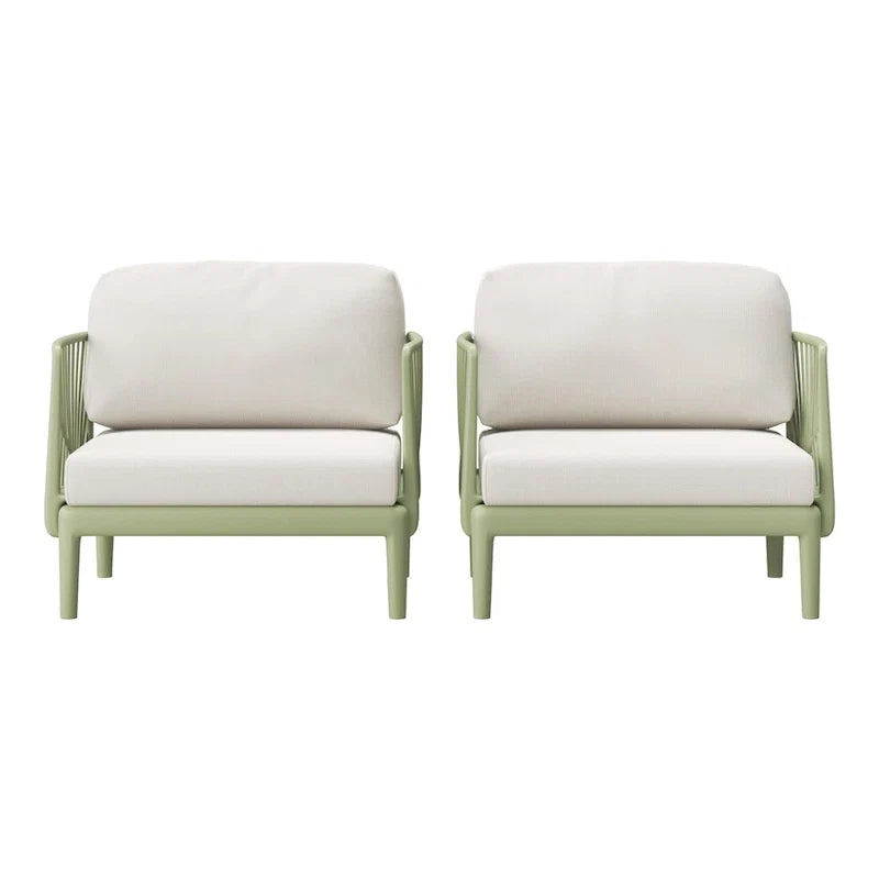 Frond and Form Patio Deep Seating Club Chair with Cushions (Set of 2)