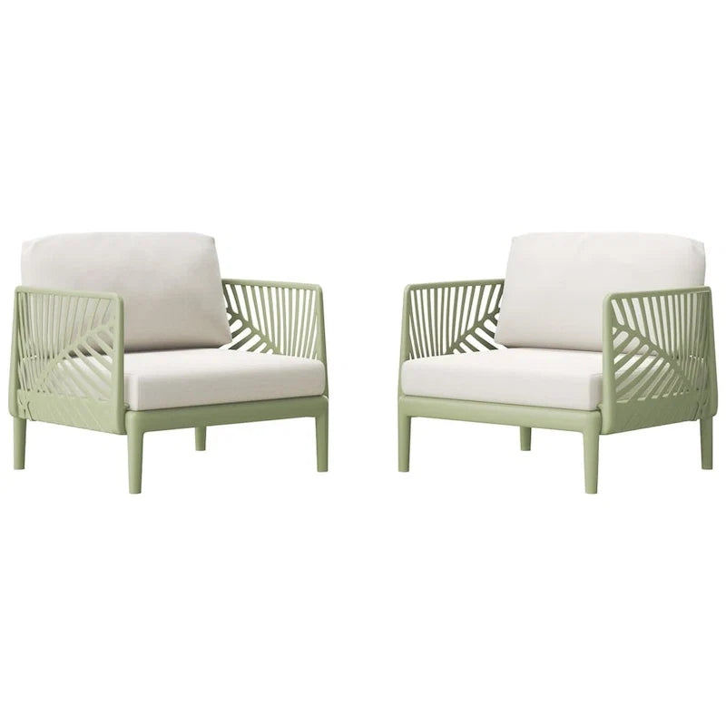Frond and Form Patio Deep Seating Club Chair with Cushions (Set of 2)