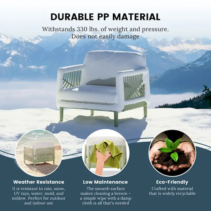 Frond and Form Patio Deep Seating Club Chair with Cushions (Set of 2)