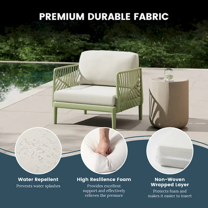 Frond and Form Patio Deep Seating Club Chair with Cushions (Set of 2)