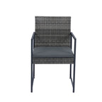 9 Pieces Outdoor Patio Dining Table Set with 4 Rattan Chairs and 4 Ottomans, Removable Cushions, Glass Table Top