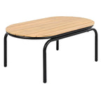 Set of 3 Patio Chaise Lounge Chair with Acacia Side Table