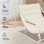 Set of 3 Patio Chaise Lounge Chair with Acacia Side Table
