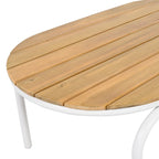 Set of 3 Patio Chaise Lounge Chair with Acacia Side Table
