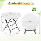 Costway 32 Round Folding Table Lightweight Portable Commercial - See Details