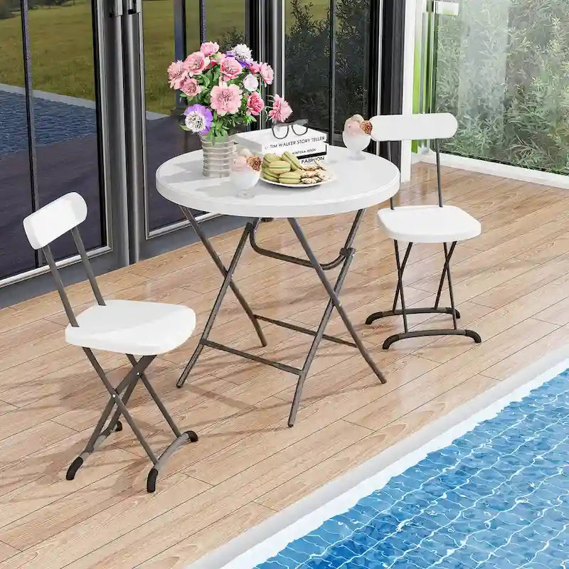 Costway 32 Round Folding Table Lightweight Portable Commercial - See Details