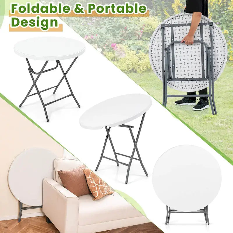Costway 32 Round Folding Table Lightweight Portable Commercial - See Details