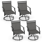 Costway Patio Swivel Dining Chairs Set of 4 with Quick-Drying Fabric - 4 PCS