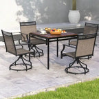 Costway Patio Swivel Dining Chairs Set of 4 with Quick-Drying Fabric - 4 PCS