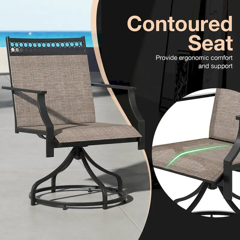 Costway Patio Swivel Dining Chairs Set of 4 with Quick-Drying Fabric - 4 PCS