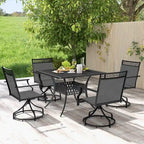 Costway Patio Swivel Dining Chairs Set of 4 with Quick-Drying Fabric - 4 PCS
