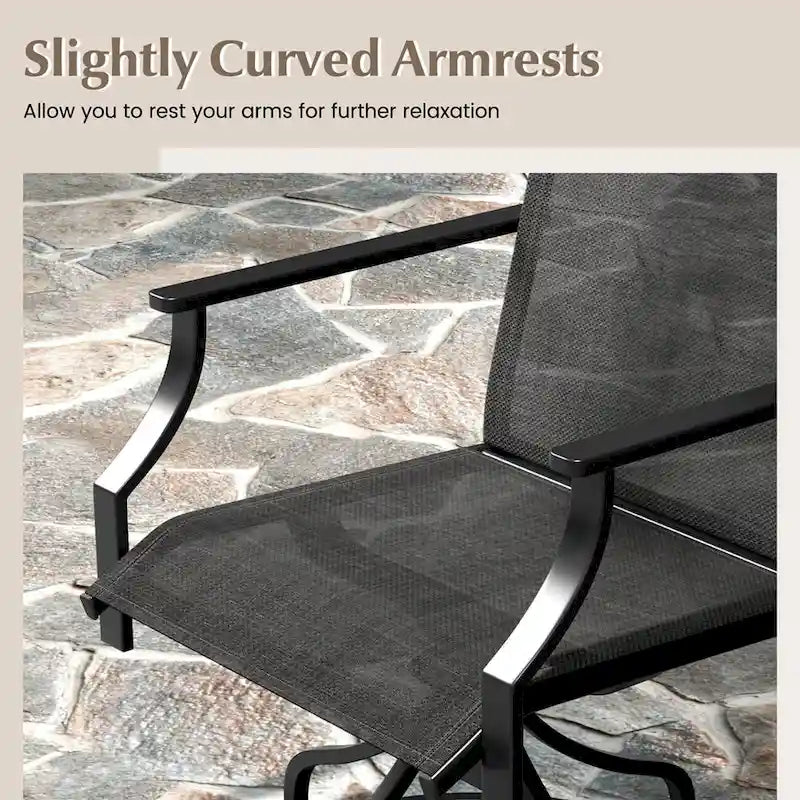 Costway Patio Swivel Dining Chairs Set of 4 with Quick-Drying Fabric - 4 PCS