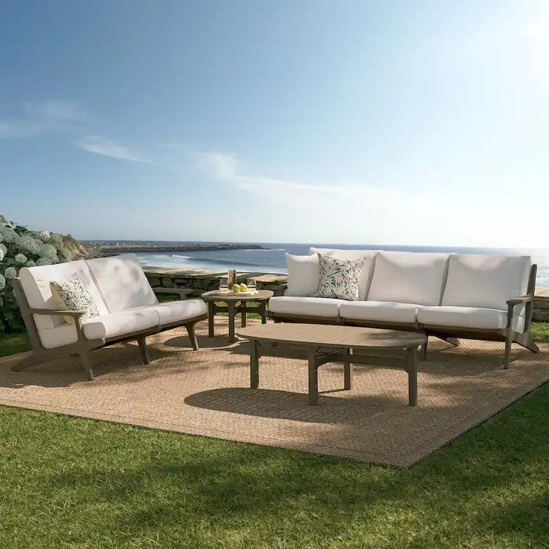 Saratoga 4-Piece Outdoor Patio Teak Wood Furniture Set