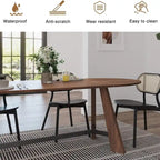 WESOME 70.86 Rustic Wood Oval Dining Table with Tapered Legs - 70.86D x 31.5W x 29.53H