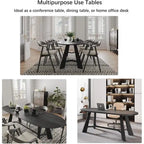 WESOME 70.86 Rustic Wood Oval Dining Table with Tapered Legs - 70.86D x 31.5W x 29.53H
