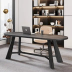 WESOME 70.86 Rustic Wood Oval Dining Table with Tapered Legs - 70.86D x 31.5W x 29.53H