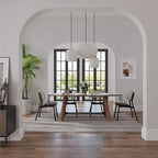 WESOME 70.86 Rustic Wood Oval Dining Table with Tapered Legs - 70.86D x 31.5W x 29.53H