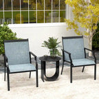 Gymax Set of 2 Patio Dining Chairs Outdoor Armchairs w/ Sturdy Metal