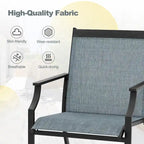 Gymax Set of 2 Patio Dining Chairs Outdoor Armchairs w/ Sturdy Metal