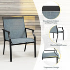 Gymax Set of 2 Patio Dining Chairs Outdoor Armchairs w/ Sturdy Metal