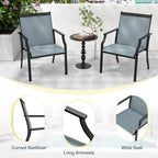 Gymax Set of 2 Patio Dining Chairs Outdoor Armchairs w/ Sturdy Metal