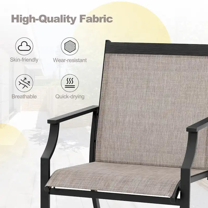 Gymax Set of 2 Patio Dining Chairs Outdoor Armchairs w/ Sturdy Metal
