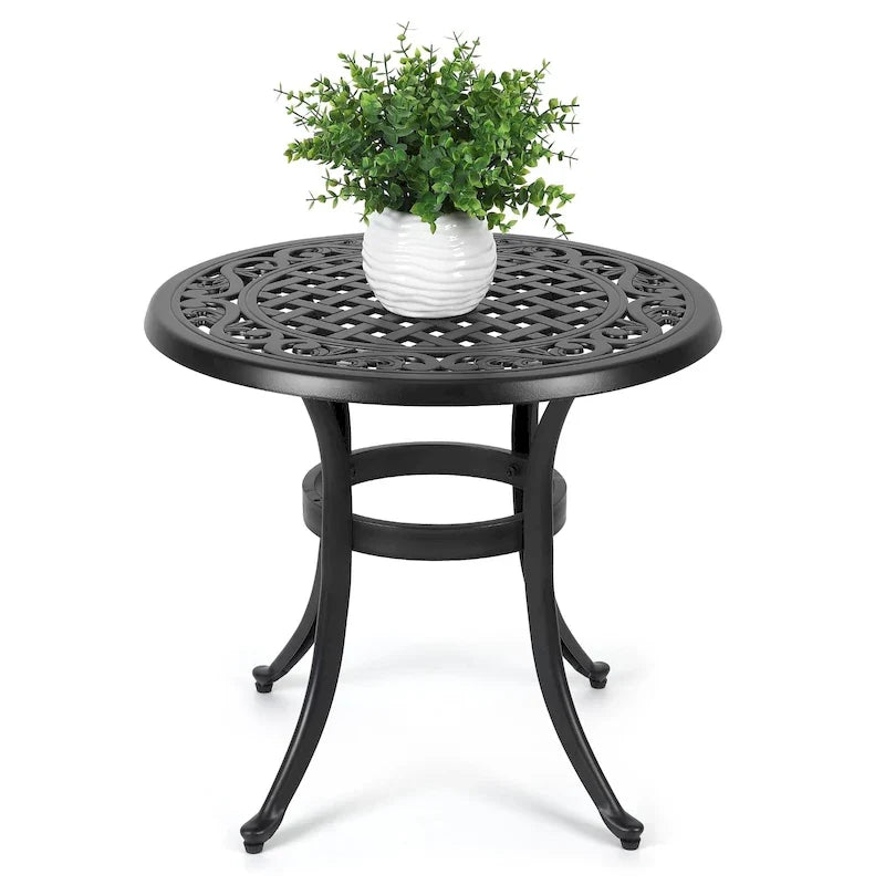 23.22 Round Cast Aluminum Outdoor Bistro TableMosaic Outdoor Round Side Table