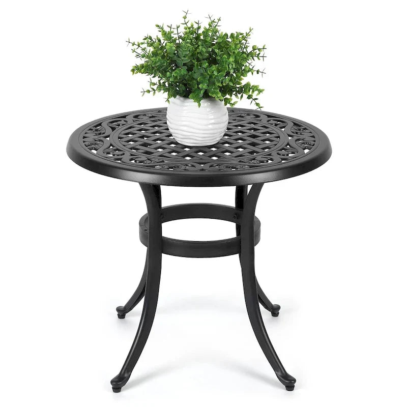 23.22 Round Cast Aluminum Outdoor Bistro TableMosaic Outdoor Round Side Table