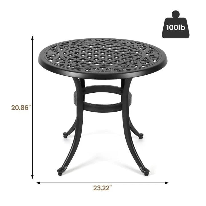 23.22 Round Cast Aluminum Outdoor Bistro TableMosaic Outdoor Round Side Table