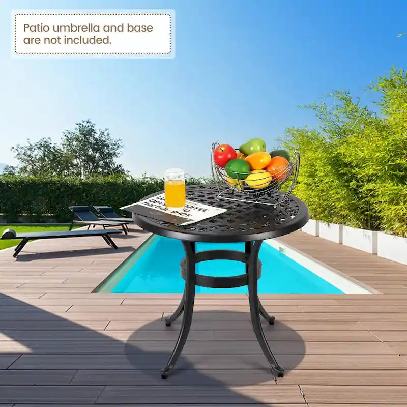 23.22 Round Cast Aluminum Outdoor Bistro TableMosaic Outdoor Round Side Table