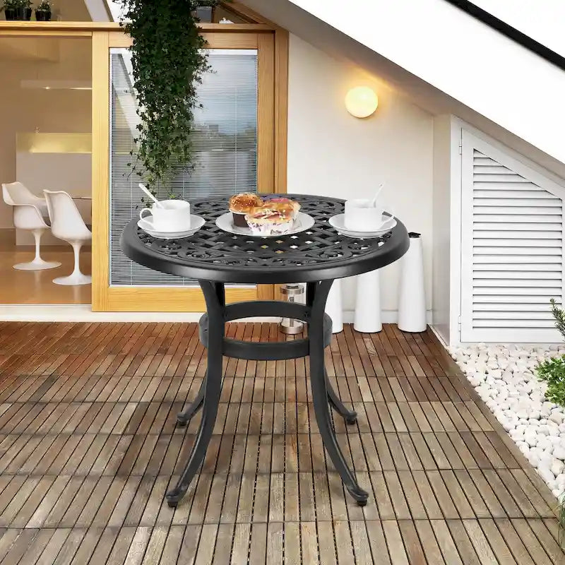 23.22 Round Cast Aluminum Outdoor Bistro TableMosaic Outdoor Round Side Table
