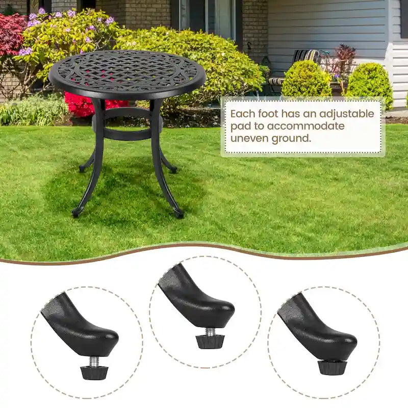 23.22 Round Cast Aluminum Outdoor Bistro TableMosaic Outdoor Round Side Table