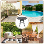 23.22 Round Cast Aluminum Outdoor Bistro TableMosaic Outdoor Round Side Table