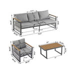 Christopher Knight Home - Lila 4-Piece Outdoor Metal Patio Chat Set