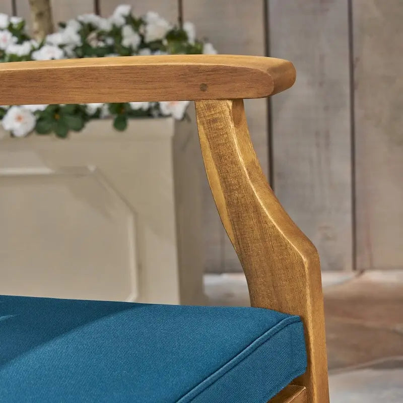 Perla Outdoor Acacia Barstools (Set of 4) by Christopher Knight Home