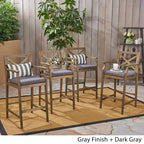 Perla Outdoor Acacia Barstools (Set of 4) by Christopher Knight Home