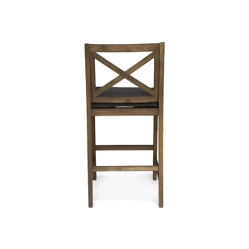 Perla Outdoor Acacia Barstools (Set of 4) by Christopher Knight Home