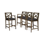 Perla Outdoor Acacia Barstools (Set of 4) by Christopher Knight Home