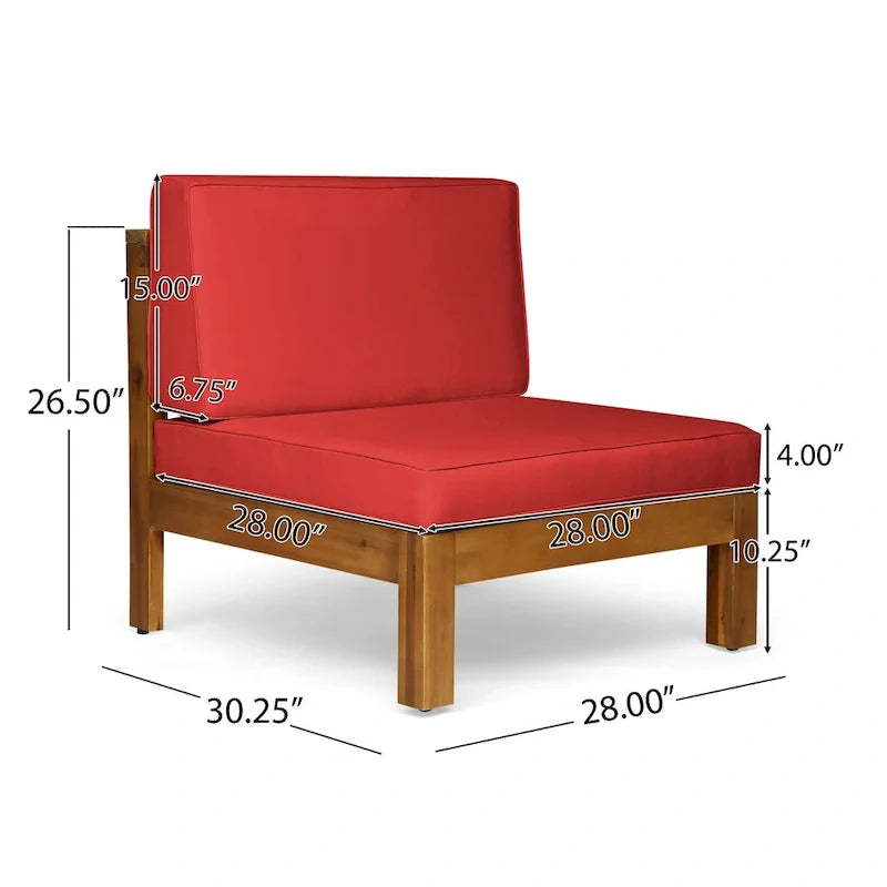 Oana Outdoor 7-seater Acacia Wood Sectional Sofa Set by Christopher Knight Home