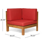 Oana Outdoor 7-seater Acacia Wood Sectional Sofa Set by Christopher Knight Home