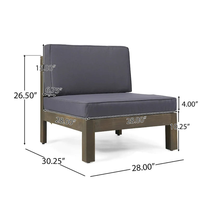 Oana Outdoor 7-seater Acacia Wood Sectional Sofa Set by Christopher Knight Home